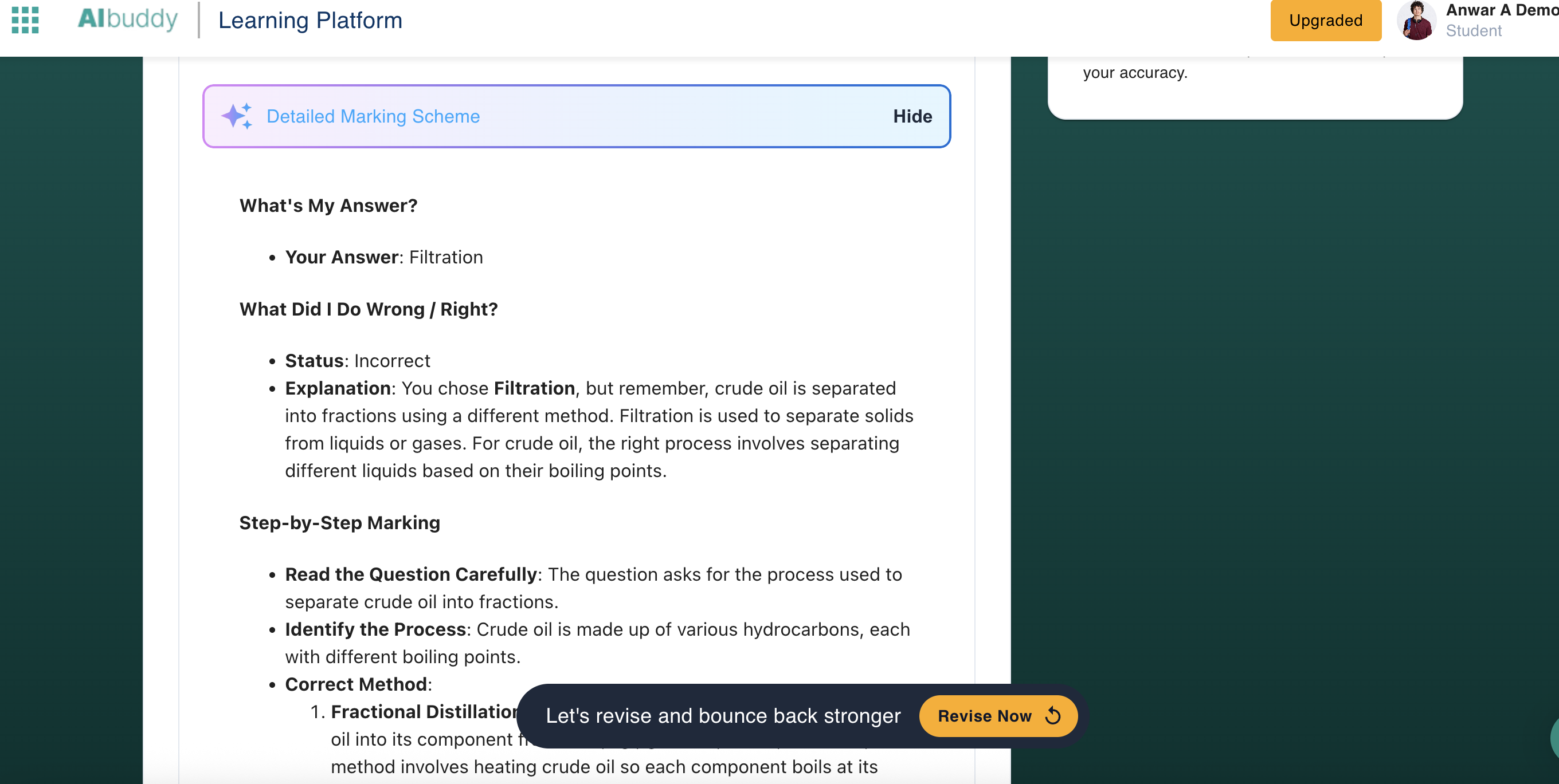 AI Customised Feedback Interface